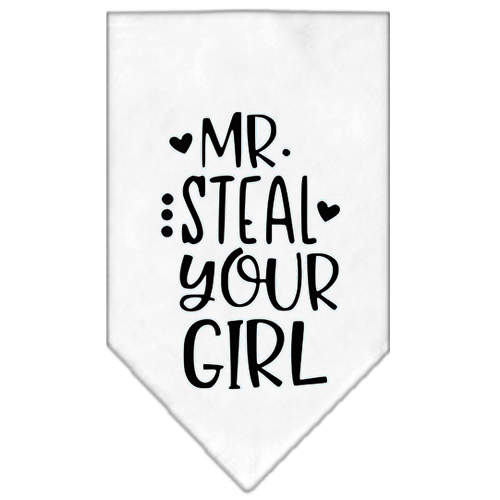 Mr Steal Your Girl Screen Print Bandana White Small